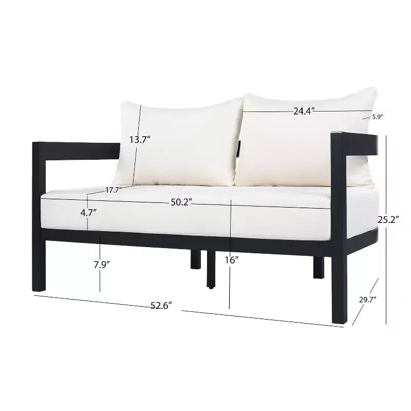 ModernLuxe 4/5-tlg. Outdoor-Sofaset, Terrassen-Sitzgruppe mit Couchtisch, wetterfesten Kissen & rostbeständigem Rahmen