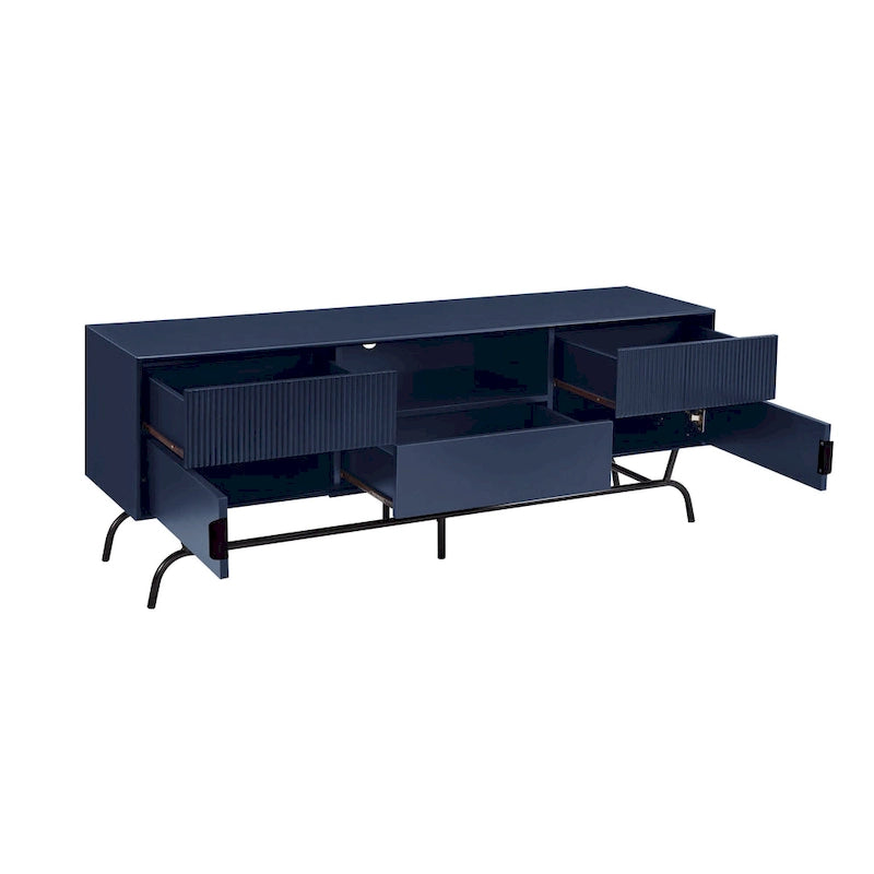 DH BASIC Modern 60-Zoll-TV-Lowboard mit 3 Schubladen und Kabeldurchführung von Denhour