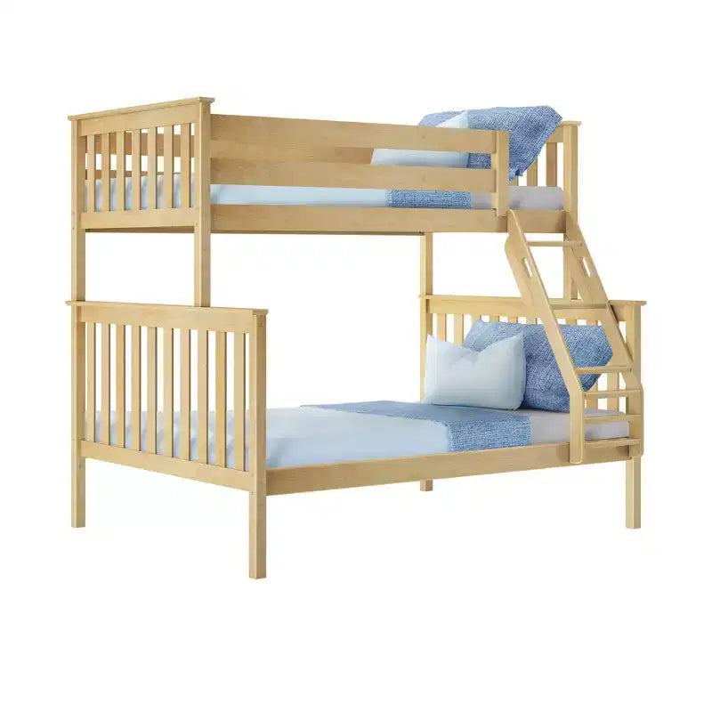 Max & Lily Etagenbett, oben Einzelbett, unten Doppelbett, Massivholz-Etagenbett mit Leiter für Kinder