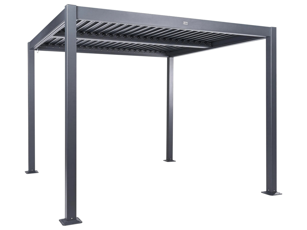 Metallpavillon 296 cm x 296 cm Schwarz
