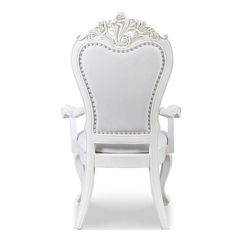 Furniture of America Eugene Traditionelle Esszimmer-Armstühle aus Massivholz mit Ziernagelbesatz und Cabriole-Beinen (2er-Set)