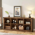 8 Würfelregal, Bücherregal im Landhausstil, 157,5 cm langes Holzregal für den Eingangsbereich, langes, niedriges Bücherregal für das Wohnzimmer