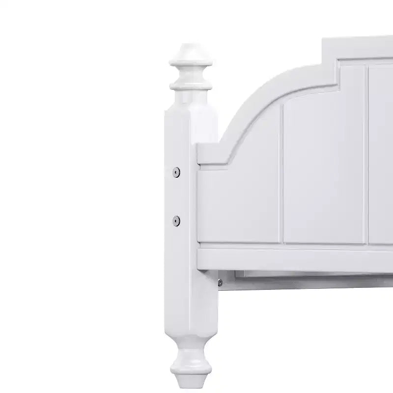 Vintage-Plattformbettgestell in Queensize – Massivholz aus Kiefer, MDF-Kopfteil, kein Boxspringbett erforderlich