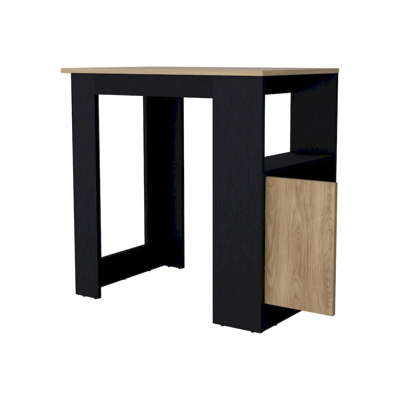 FM FURNITURE Arial Kücheninsel aus Melamin, Schwarz/Natur Eiche