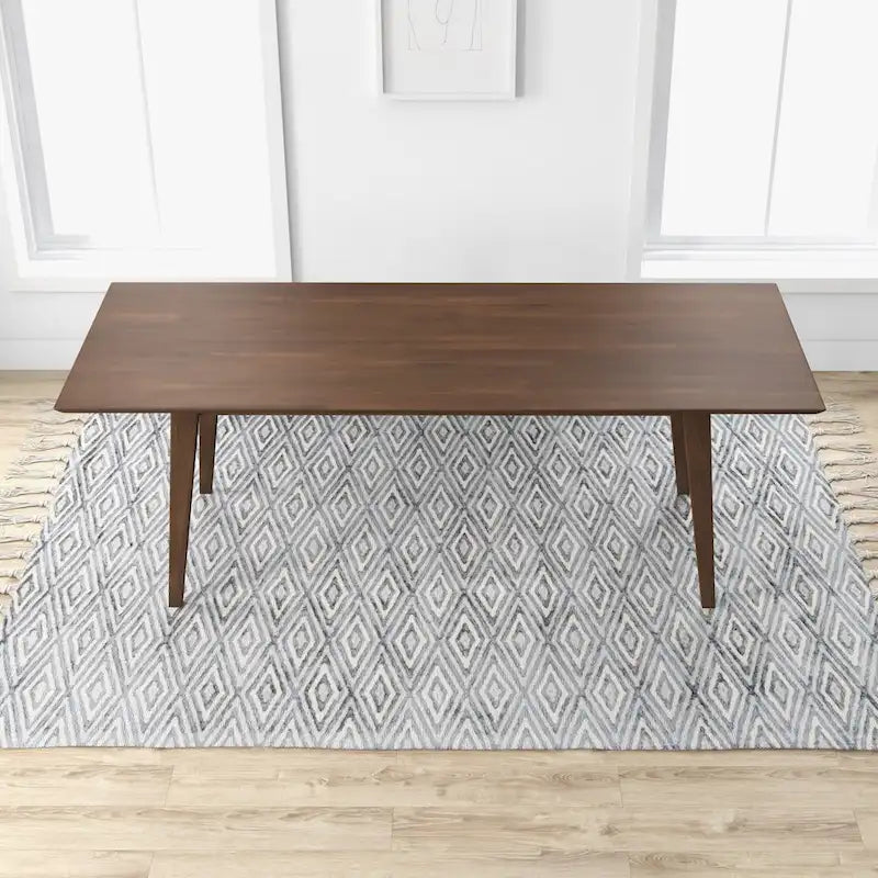 Mid-Century 86" Esstisch, rechteckig, Massivholz, Nussbaum
