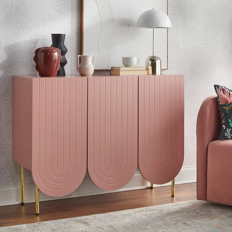 Mid-Century Modern Anrichte mit 3 Türen und Wellenmuster
