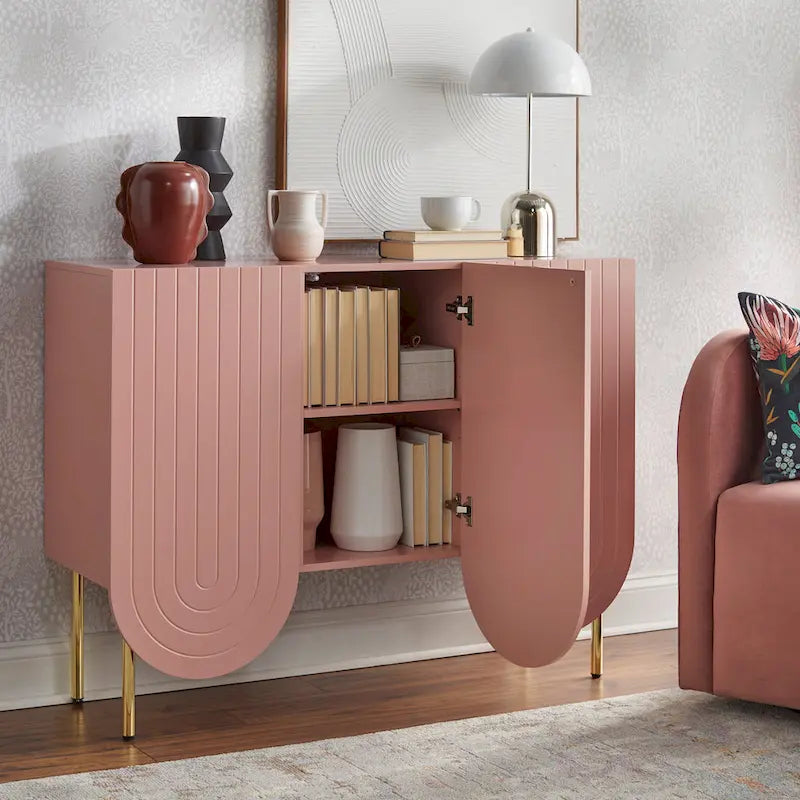 Mid-Century Modern Anrichte mit 3 Türen und Wellenmuster