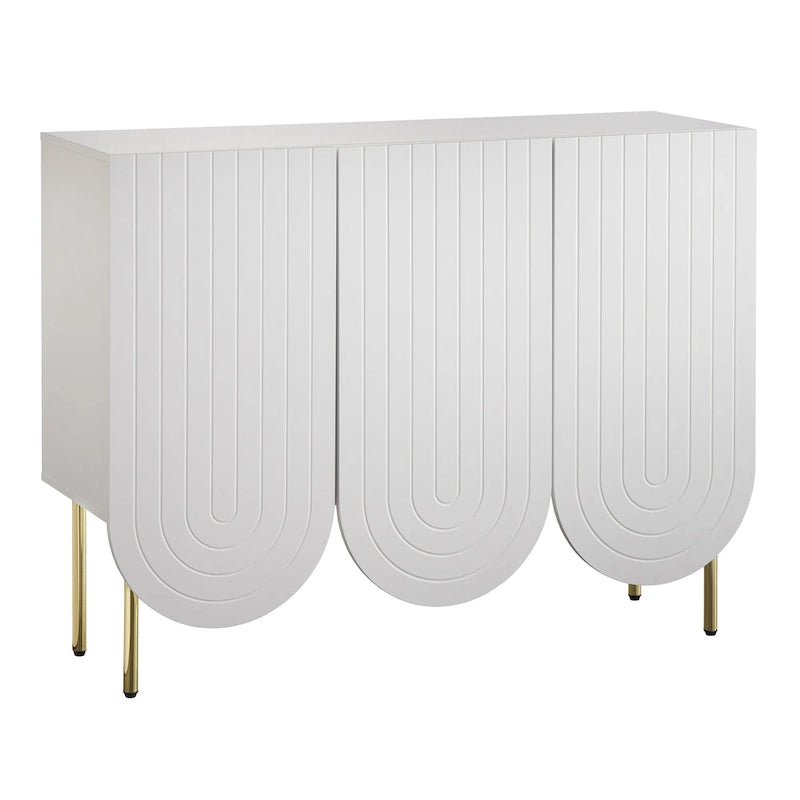 Mid-Century Modern Anrichte mit 3 Türen und Wellenmuster