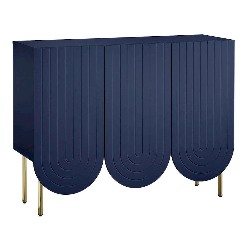 Mid-Century Modern Anrichte mit 3 Türen und Wellenmuster