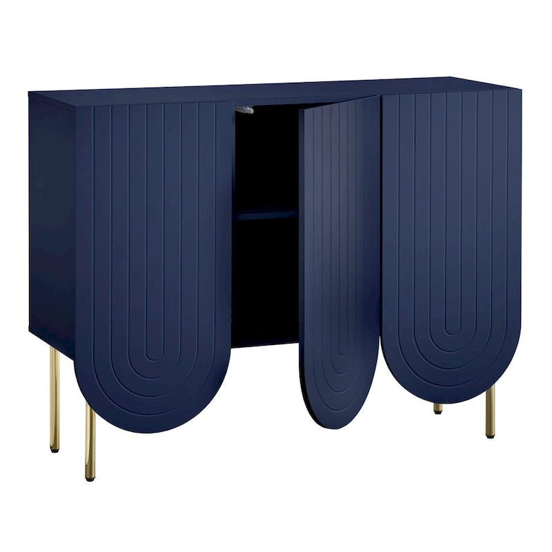 Mid-Century Modern Anrichte mit 3 Türen und Wellenmuster