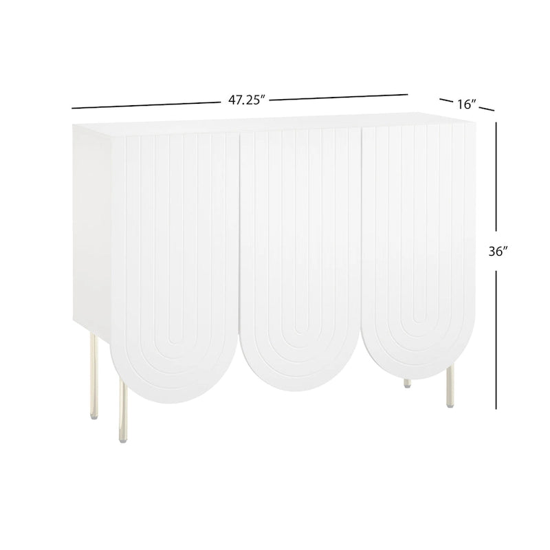 Mid-Century Modern Anrichte mit 3 Türen und Wellenmuster