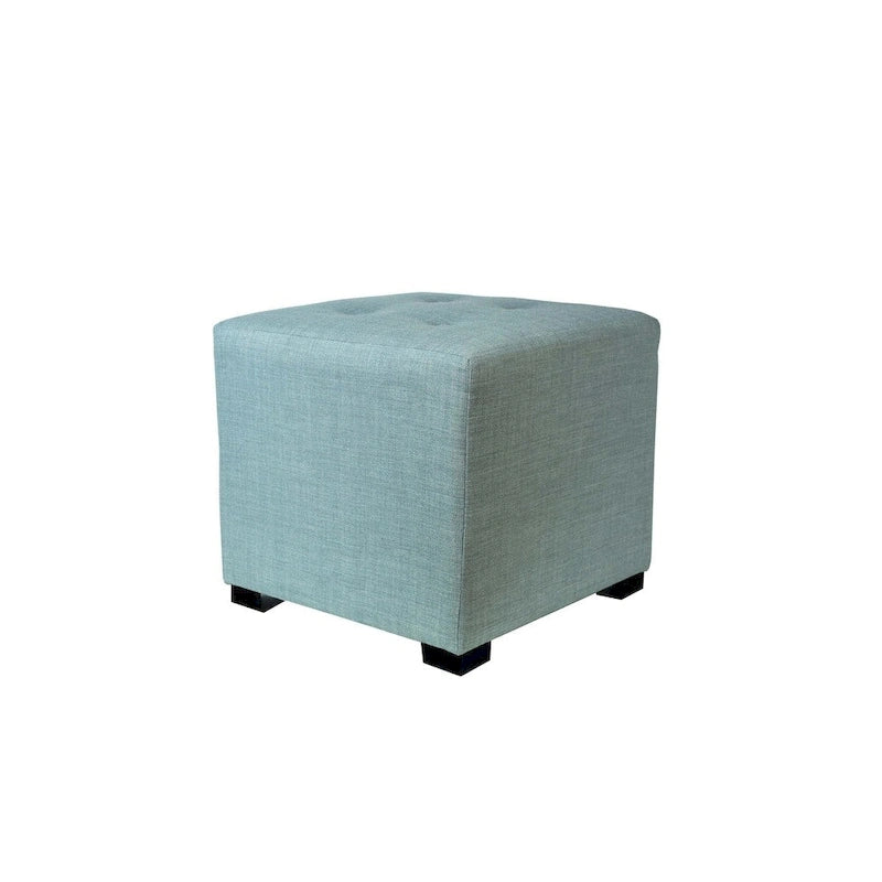 Quadratischer Polsterhocker mit 4 Knöpfen