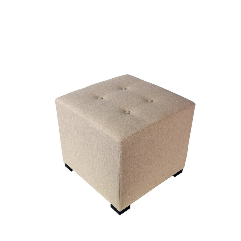 Quadratischer Polsterhocker mit 4 Knöpfen