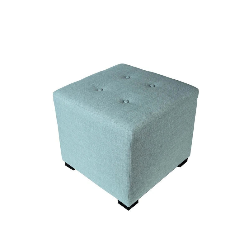 Quadratischer Polsterhocker mit 4 Knöpfen