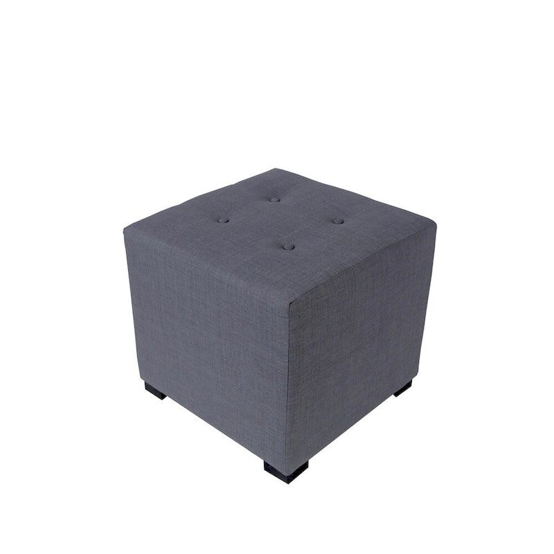 Quadratischer Polsterhocker mit 4 Knöpfen
