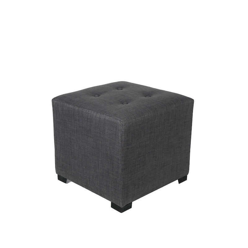 Quadratischer Polsterhocker mit 4 Knöpfen