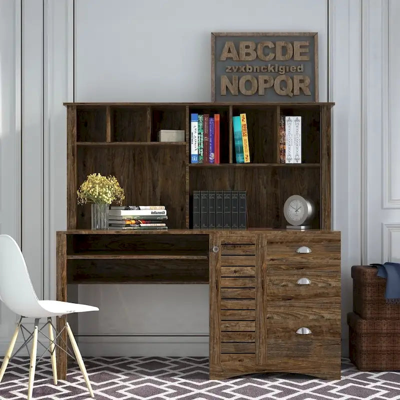 Home-Office-Computertisch mit Aufsatz