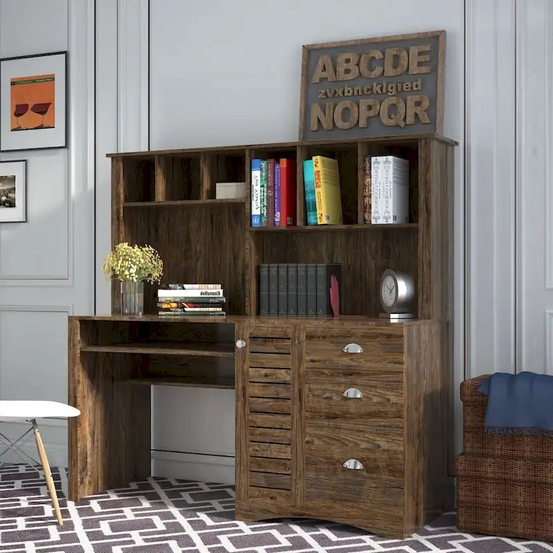 Home-Office-Computertisch mit Aufsatz