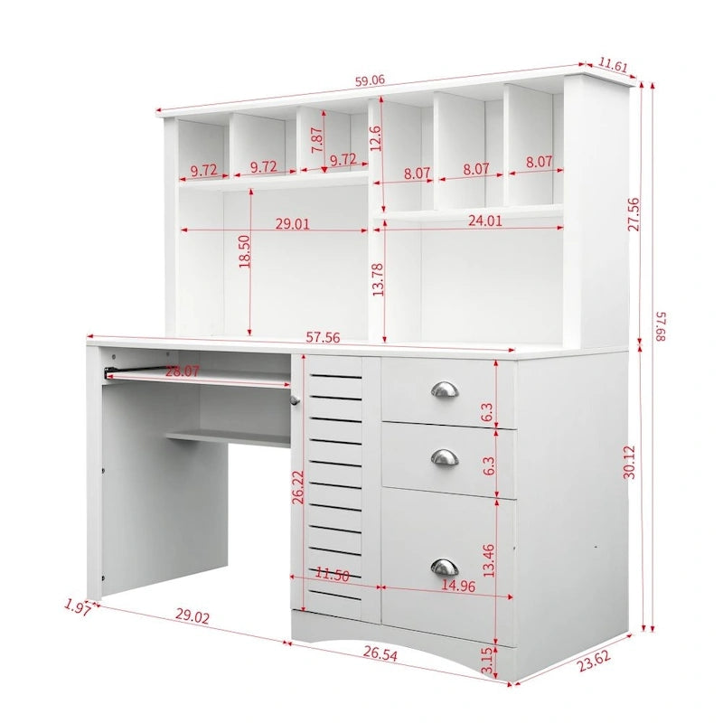Home-Office-Computertisch mit Aufsatz