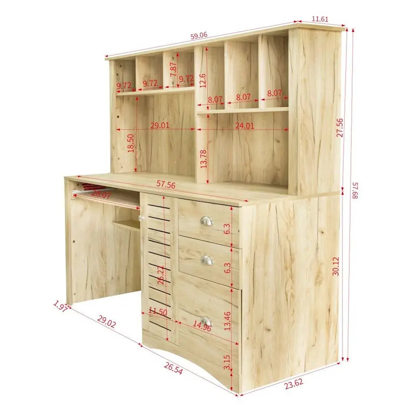Home-Office-Computertisch mit Aufsatz