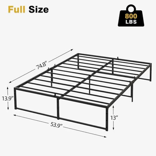14 Zoll Metallbettgestell mit 3-in-1-Stahlstütze
