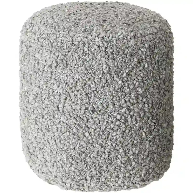 Hochfloriger Bouclé Pouf aus Polyester, 45 cm hoch