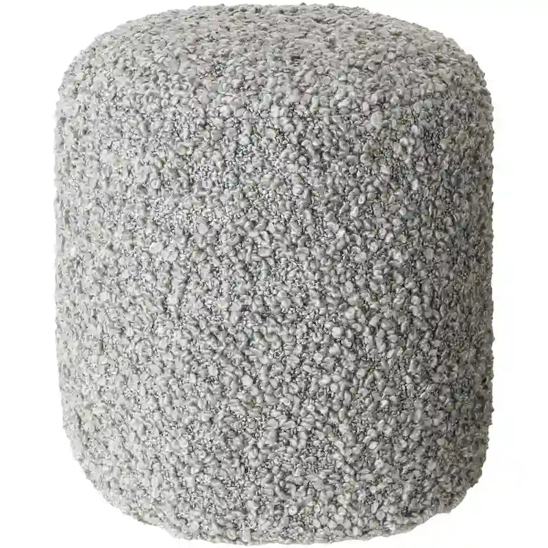 Hochfloriger Bouclé Pouf aus Polyester, 45 cm hoch