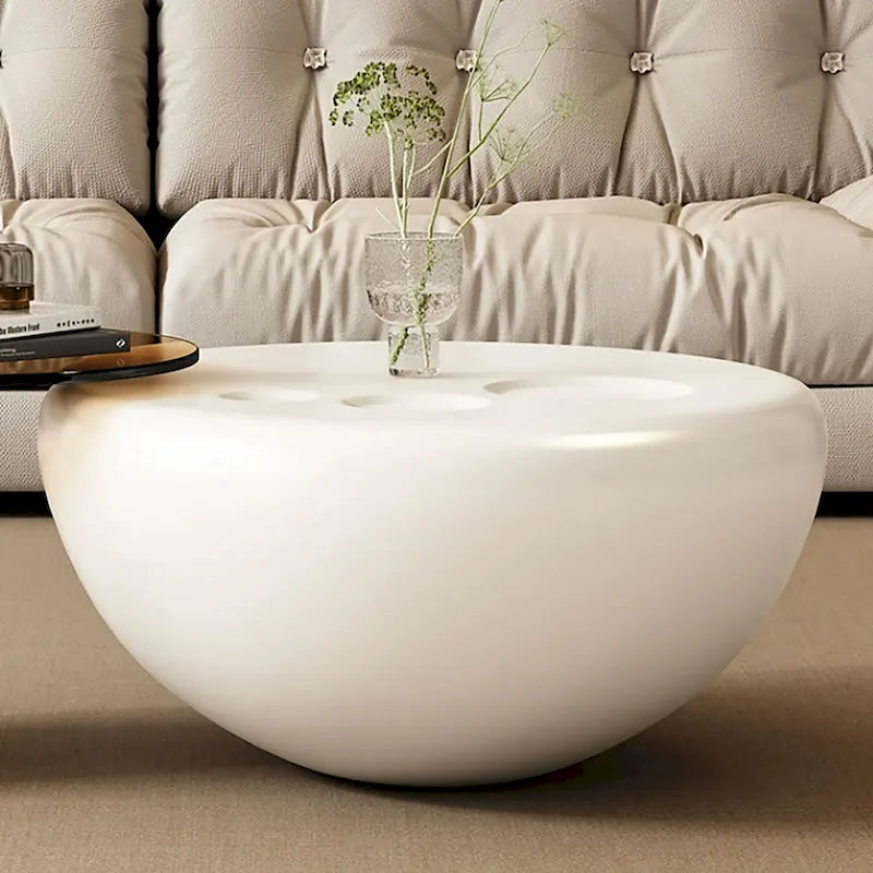 42 Moderne runde, cremeweiße Satztische, 2-teilig, fürs Wohnzimmer – 62