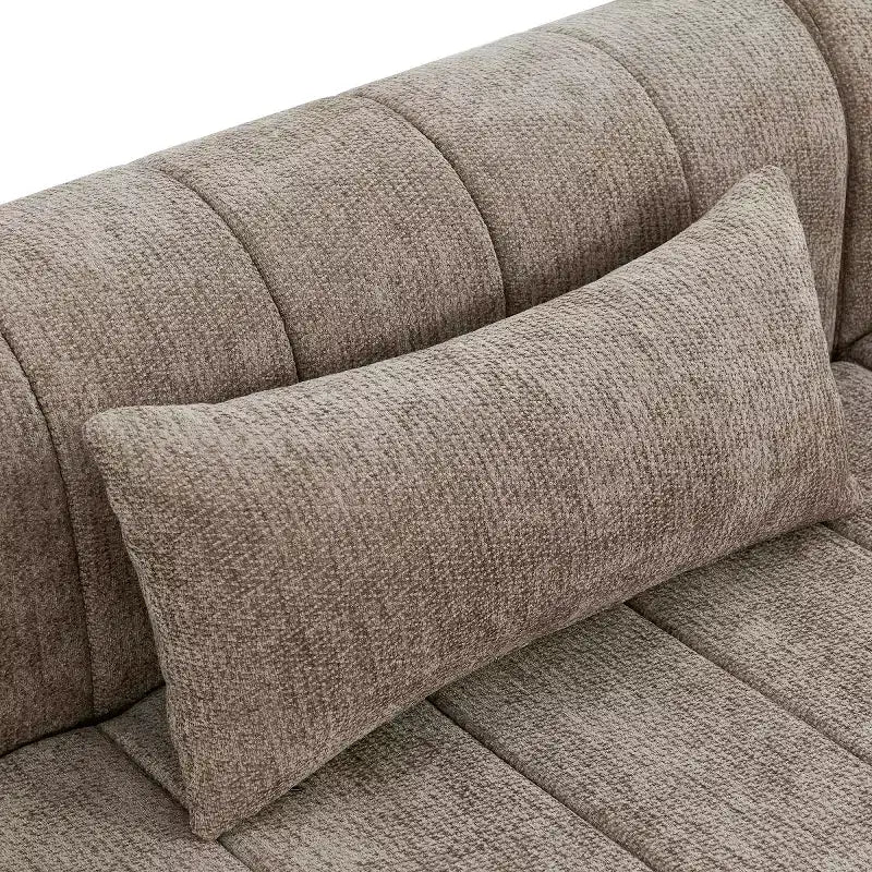 145.5 Modernes, wandelbares Ecksofa, Polster-Ecksofa für 4 Personen mit Schaumstoffkern, L-förmiges Wohnzimmer-Sofa-Panipeachy