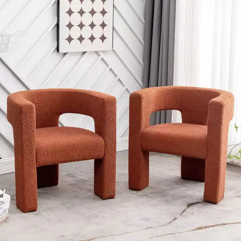 2er-Set 28 breite Polster-Sessel mit Bouclé-Bezug – Kinwell
