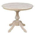 36 Round Top Pedestal Dining Table - Unfinished
