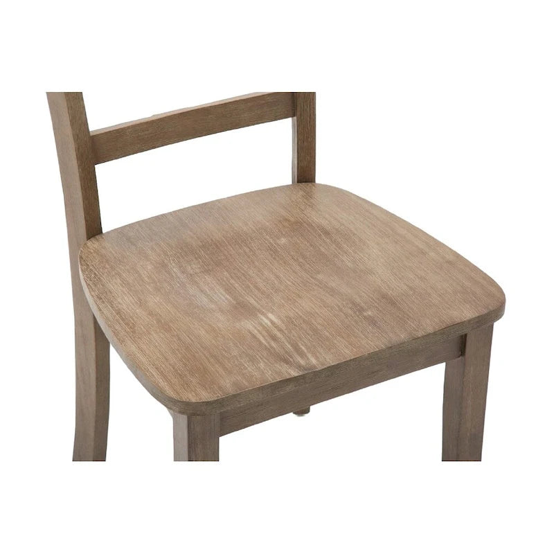 Drahtgebürstete Scheunenholz-Esszimmerstühle, 2er-Set