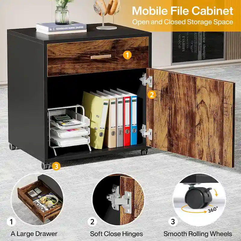 180 cm L-förmiger Chefschreibtisch mit mobilem Aktenschrank