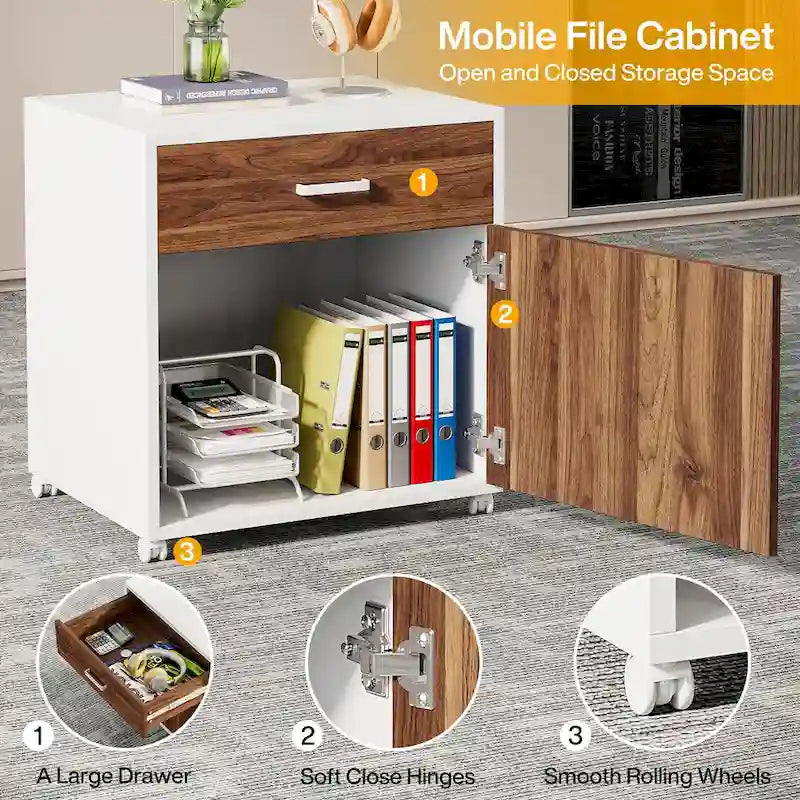 180 cm L-förmiger Chefschreibtisch mit mobilem Aktenschrank
