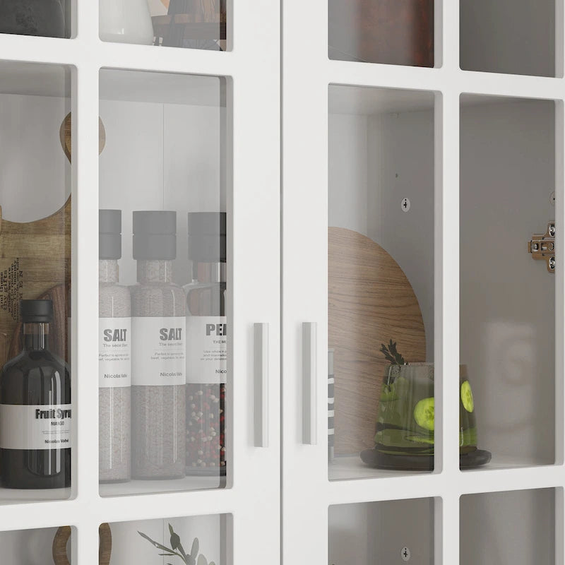 Weißes Bücherregal mit Glastüren Vitrine