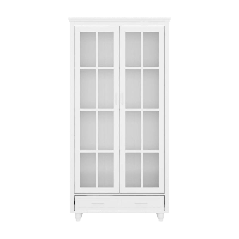 Weißes Bücherregal mit Glastüren Vitrine