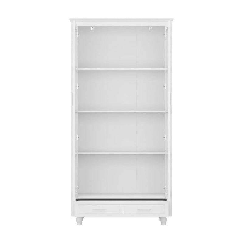 Weißes Bücherregal mit Glastüren Vitrine