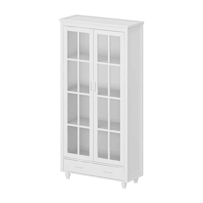 Weißes Bücherregal mit Glastüren Vitrine