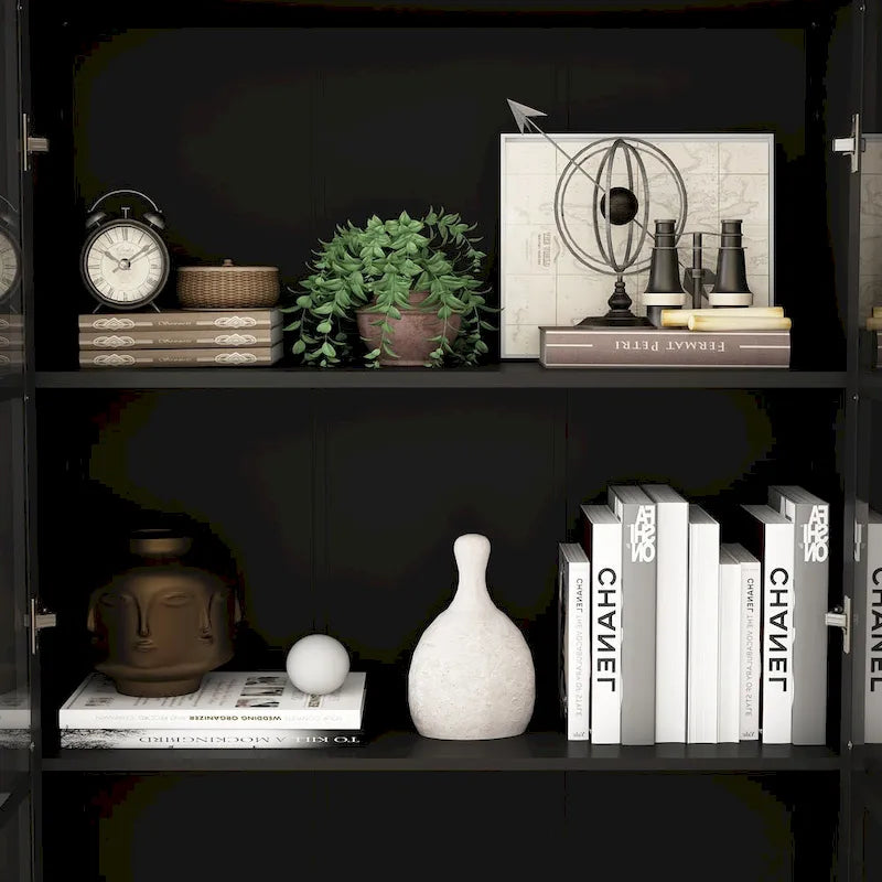 Weißes Bücherregal mit Glastüren Vitrine