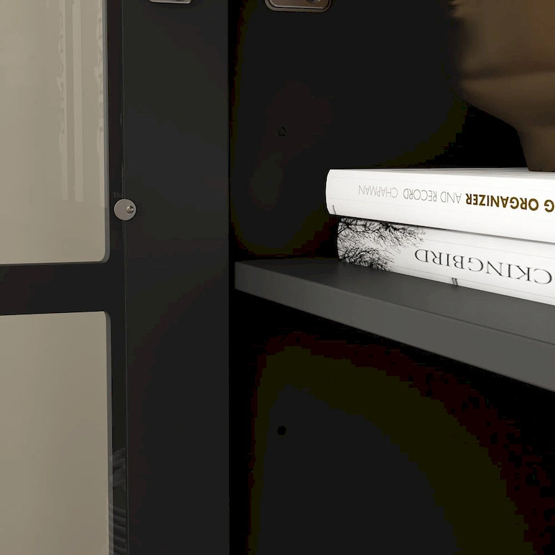 Weißes Bücherregal mit Glastüren Vitrine