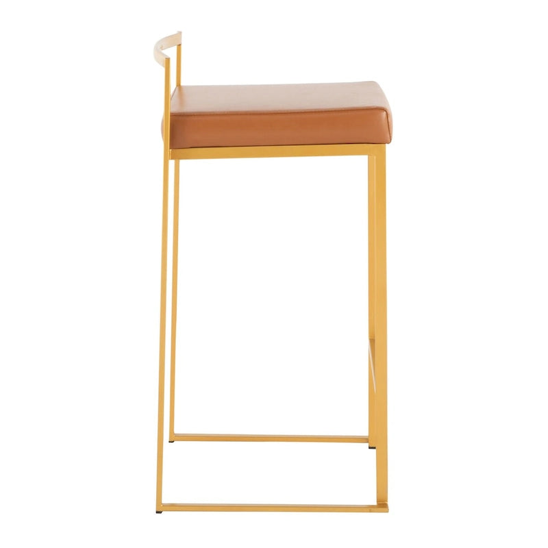 Goldener stapelbarer, vollverschweißter Barhocker, 3er-Set