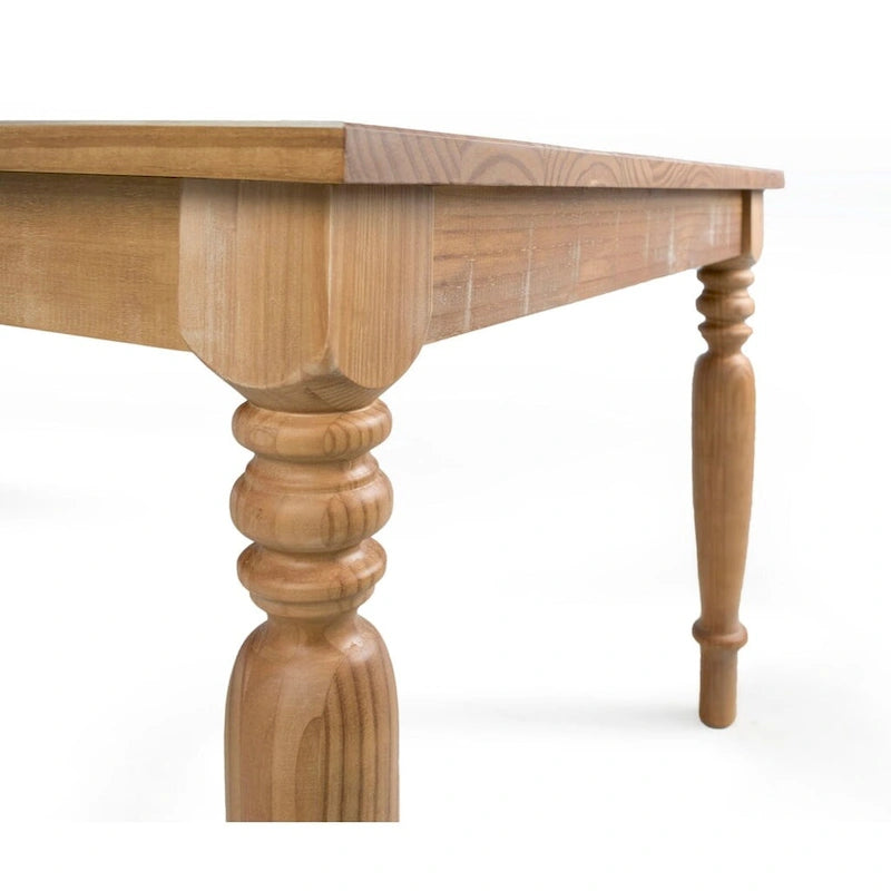 Rustikaler Massivholz Esstisch aus Kiefernholz im Bauernhausstil