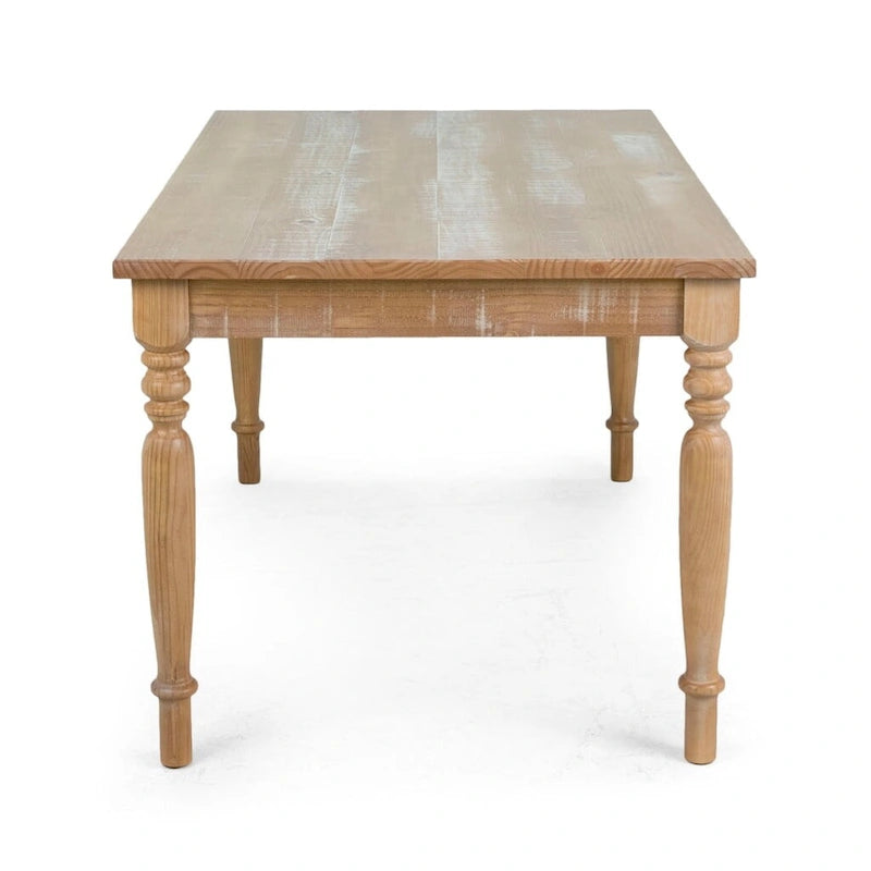 Rustikaler Massivholz Esstisch aus Kiefernholz im Bauernhausstil
