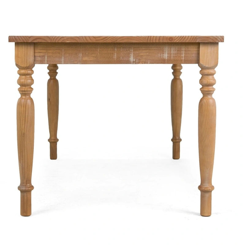 Rustikaler Massivholz Esstisch aus Kiefernholz im Bauernhausstil