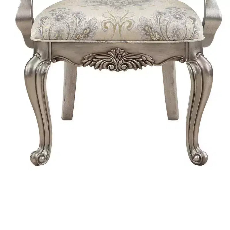 23.25 Ariadne Esszimmerstuhl aus Samt mit antik-platinfarbener Oberfläche – Acme Furniture