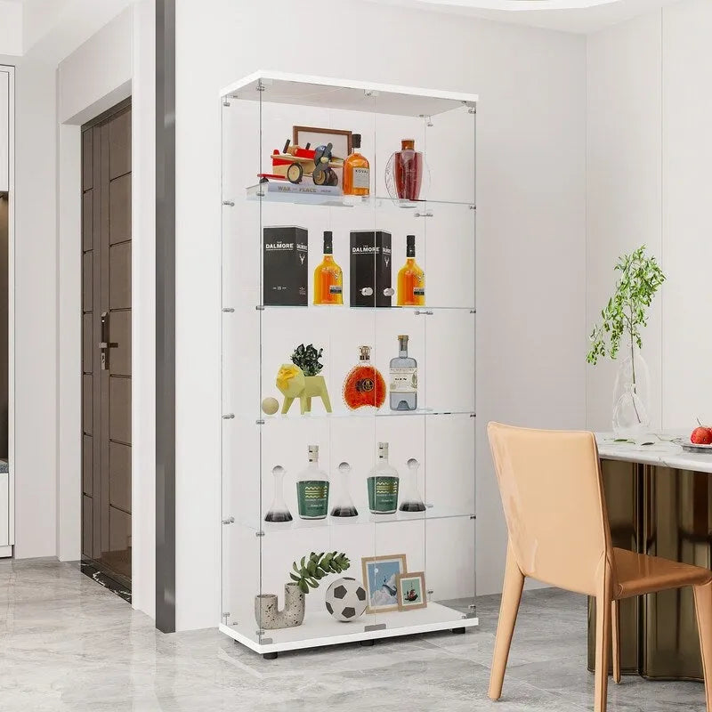 Glasvitrine mit 5 Ablagen, Doppeltür