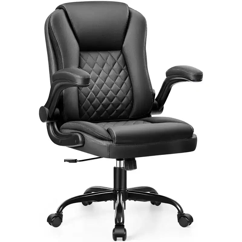 KERDOM Exekutiv-Bürostuhl aus Leder, ergonomischer Bürostuhl, Schreibtischstuhl mit Rollen