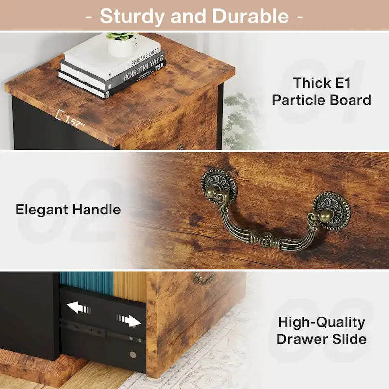 4-Schubladen-Aktenschrank für das Home-Office, Vertikaler Holz-Aktenschrank für A4/Letter-Format