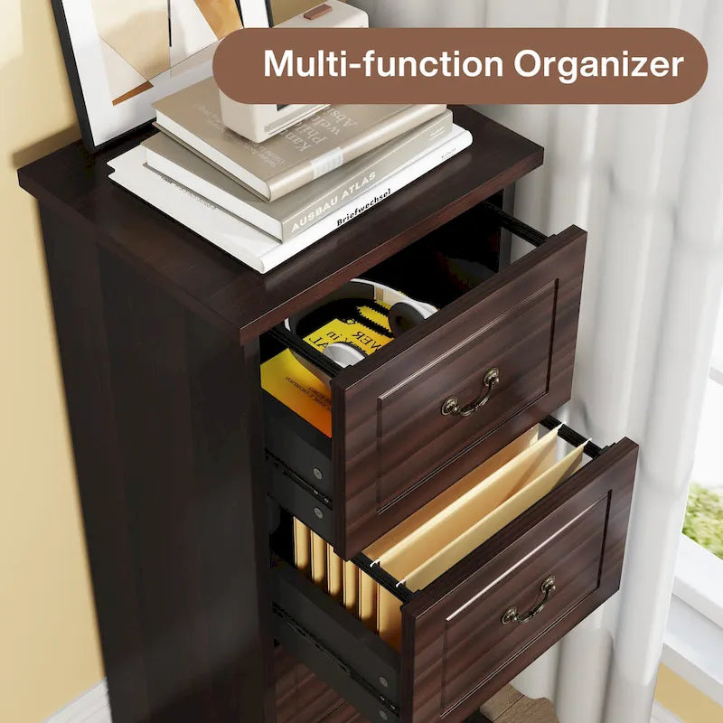 4-Schubladen-Aktenschrank für das Home-Office, Vertikaler Holz-Aktenschrank für A4/Letter-Format