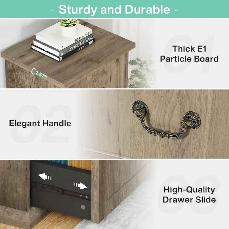 4-Schubladen-Aktenschrank für das Home-Office, Vertikaler Holz-Aktenschrank für A4/Letter-Format
